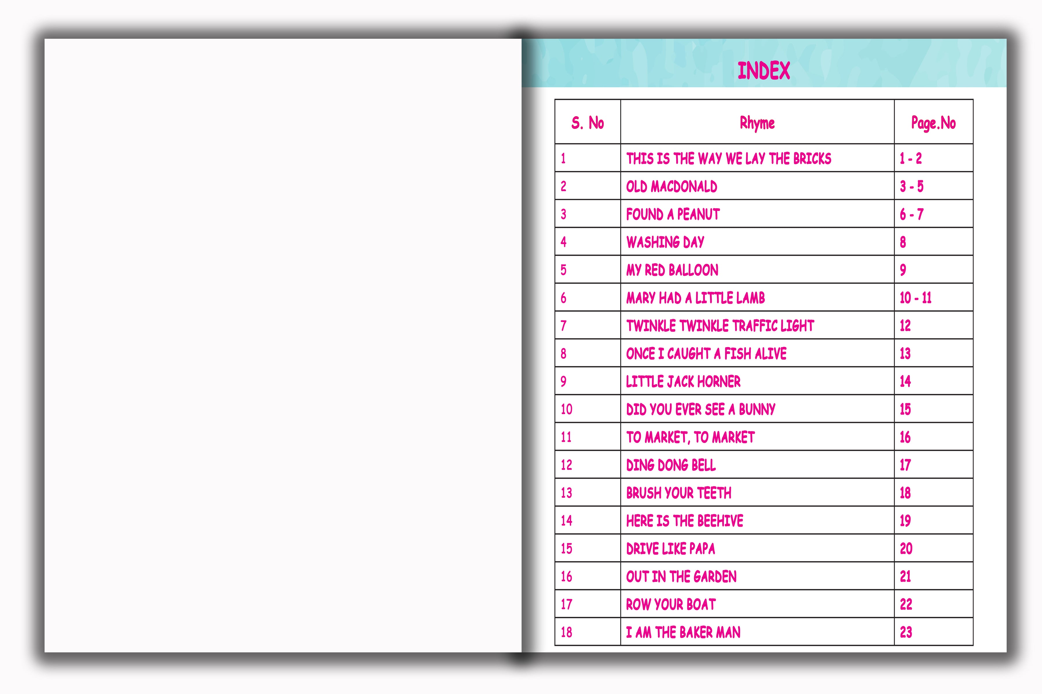 Senior KG - Rhymes Book