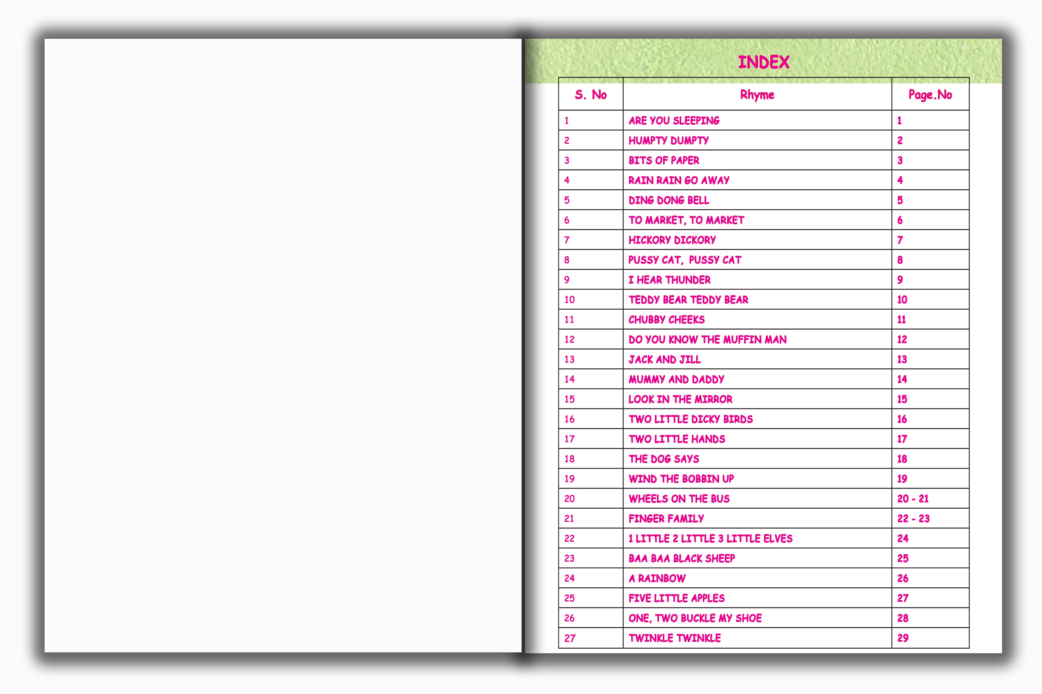 Senior Toddler - Rhymes Book (Pre KG)