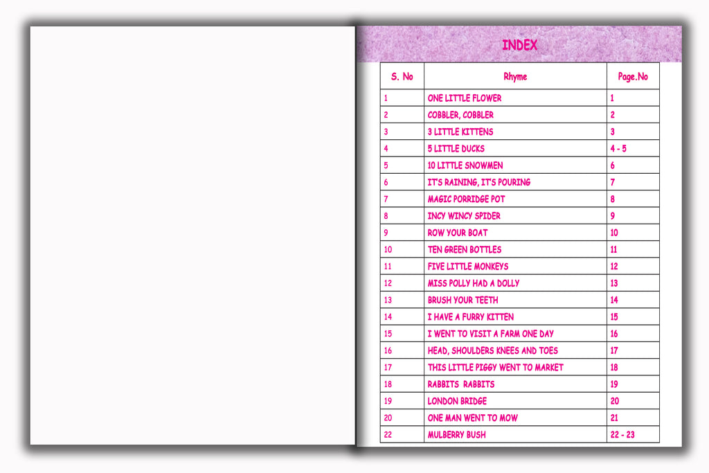 Junior KG - Rhymes Book