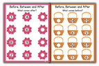 Activity Books Combo 14 - Before Between And After, Beginning Blends, Count And Circle, Trace 100 Sight Words, Word Families