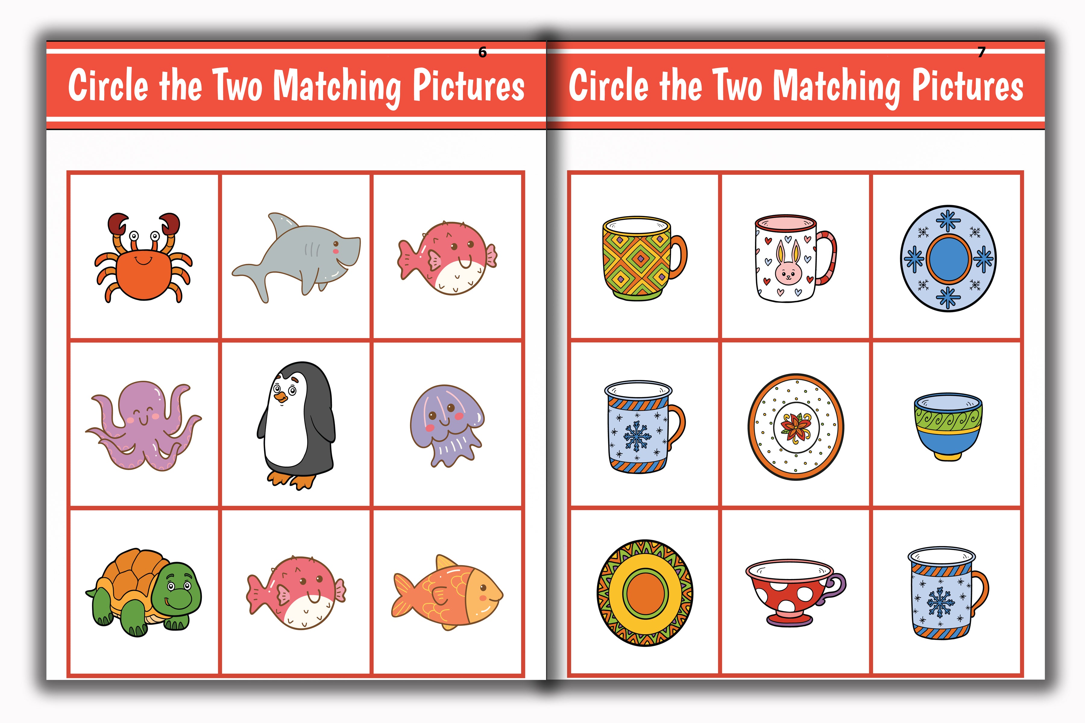 Activity Books Combo 2 - Alphabet Identification, Circle The Number, Circle The Two Matching Pictures, Dot To Dot, Good Or Bad