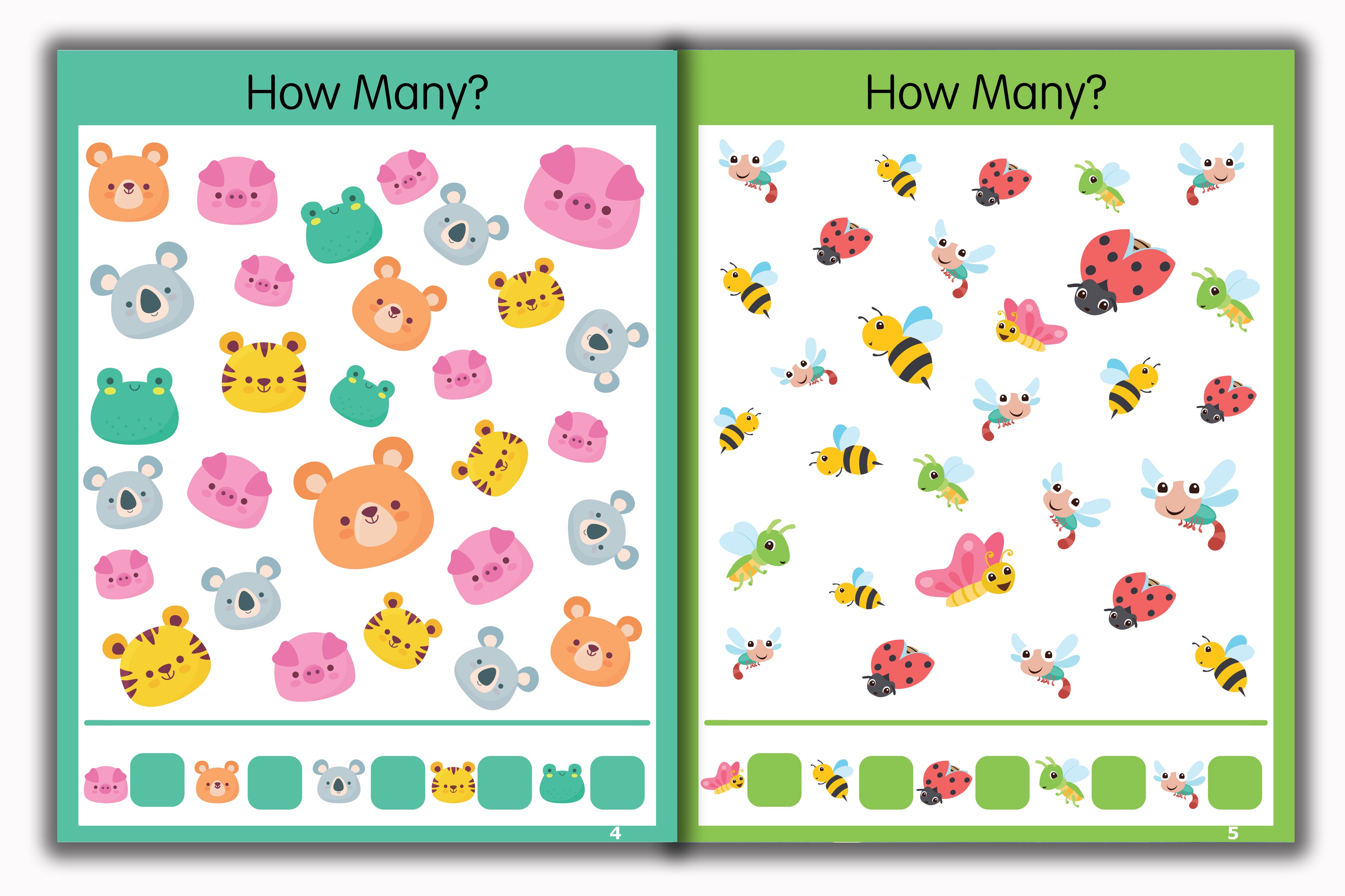 Activity Books Combo  9 - Alphabet Activities, Coloring For Fun, Counting, How Many, Missing Numbers