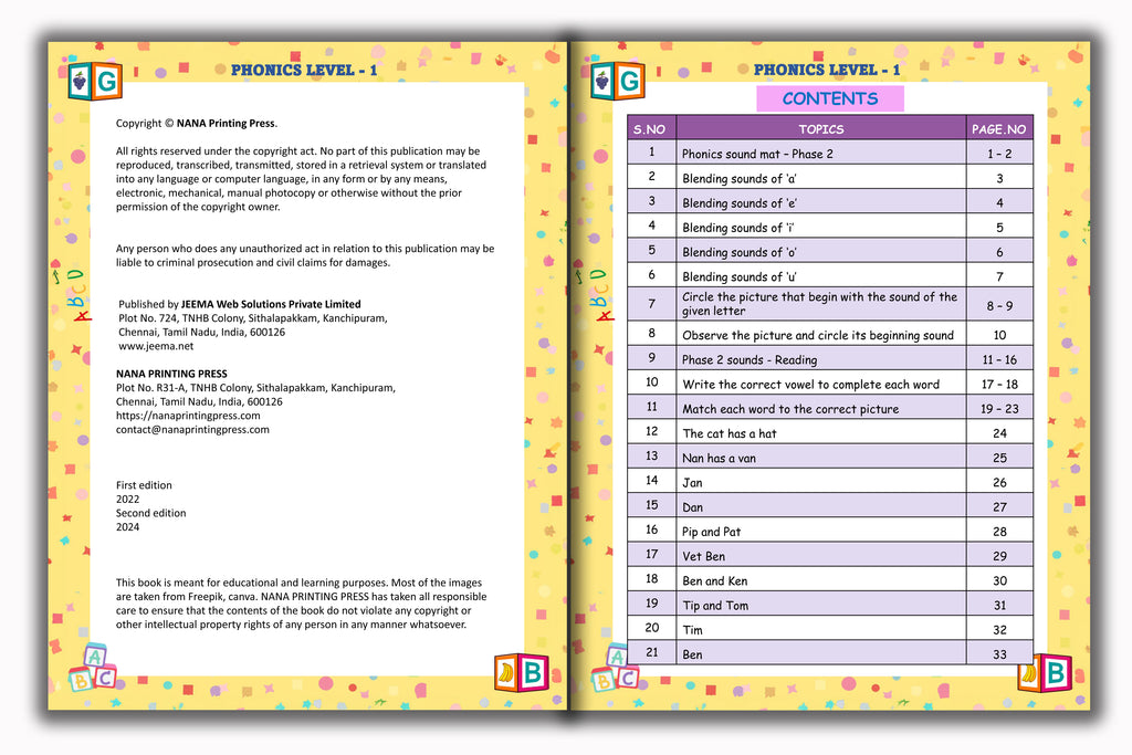 Phonics Book - Level 1