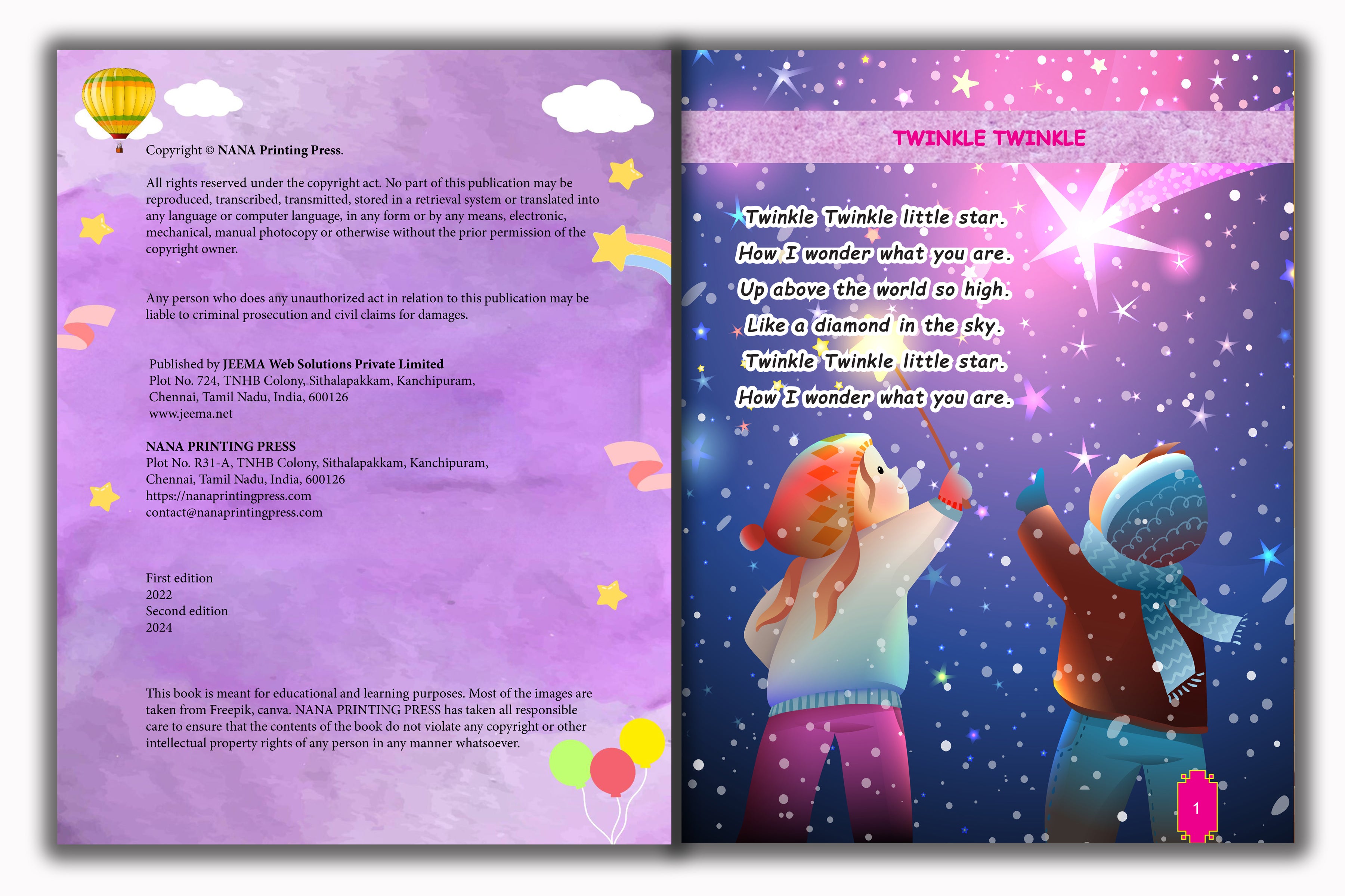 Junior Toddler - Rhymes Book (Play Group)