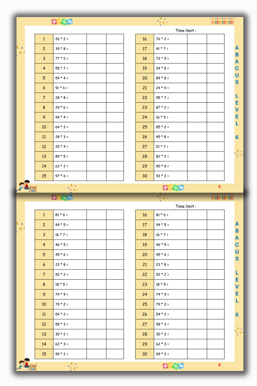 Abacus Book - Level 6