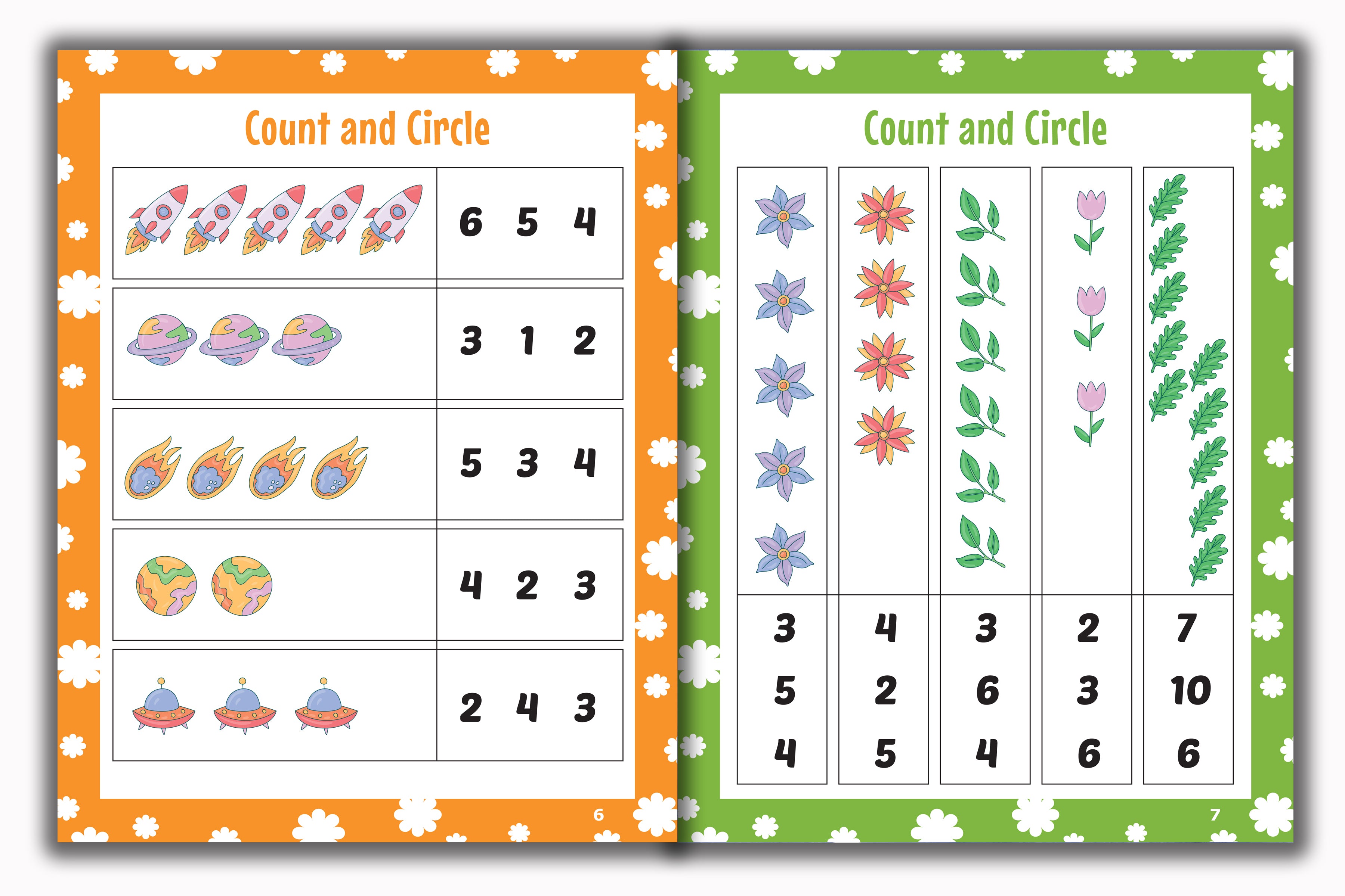 Activity Books Combo 14 - Before Between And After, Beginning Blends, Count And Circle, Trace 100 Sight Words, Word Families