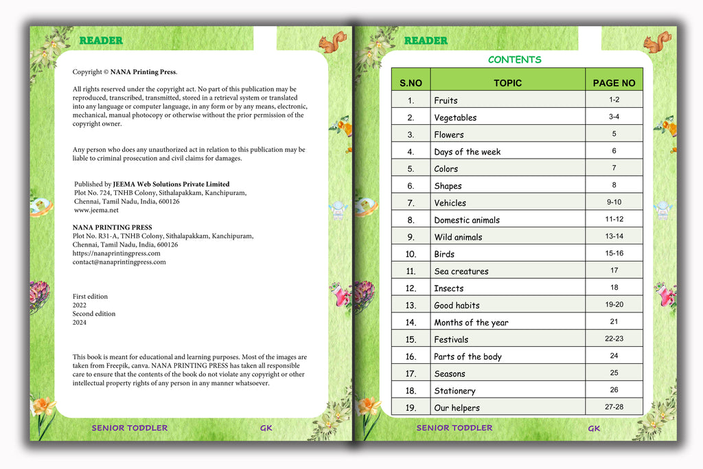 Senior Toddler - Exploring our World Reader (Pre KG)