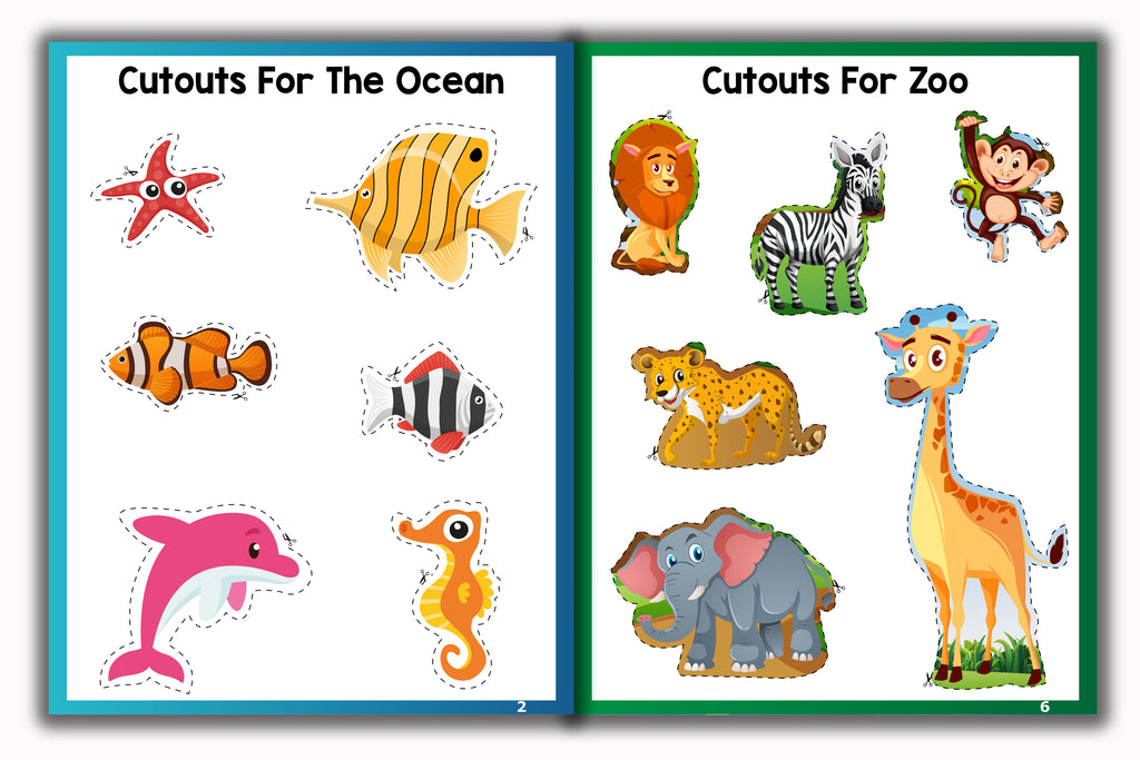 Activity Books Combo 11 - Circle The Shapes, Count And Match, Cut And Paste, Match Letters, Math Fun