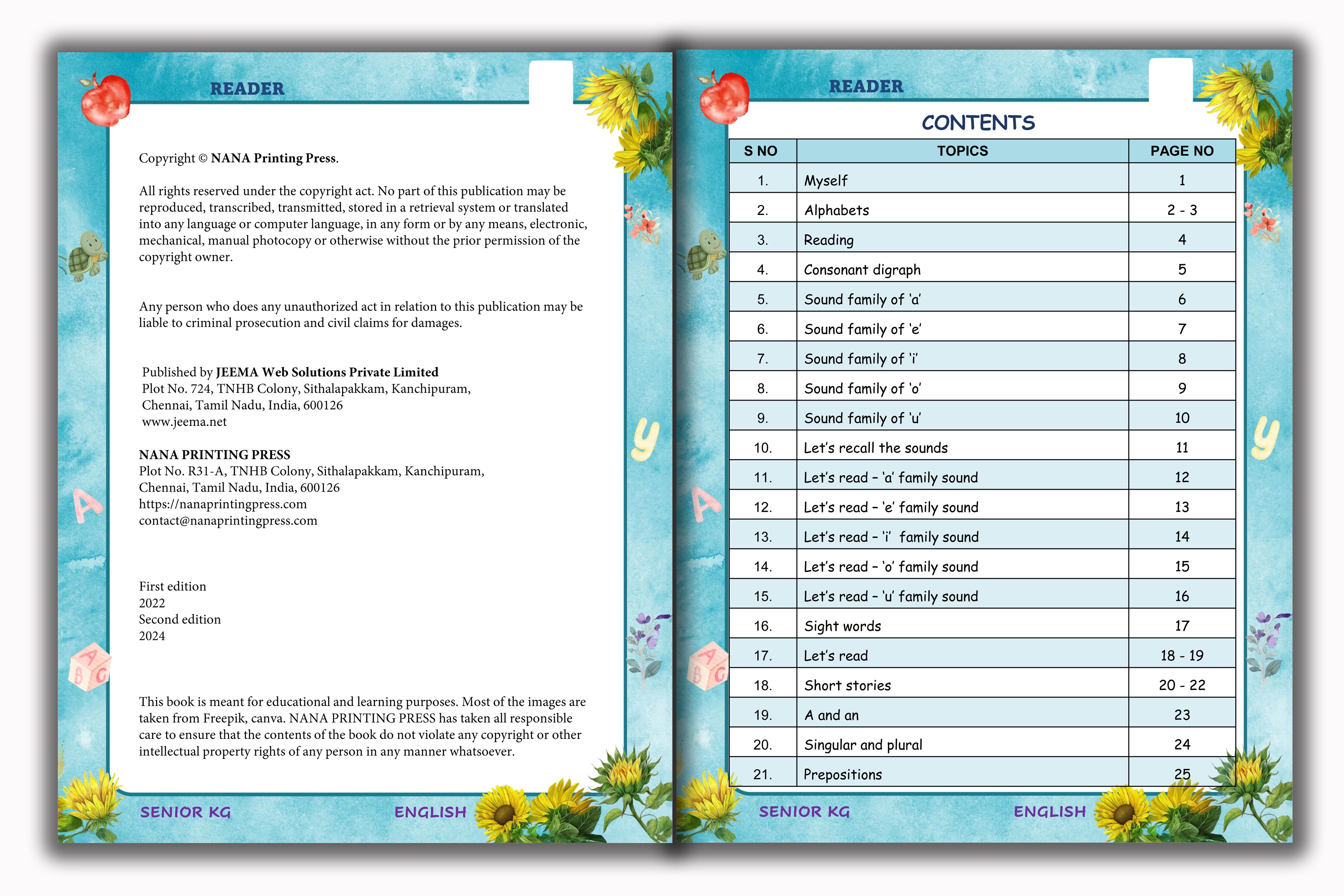 Senior KG - English Reader Book