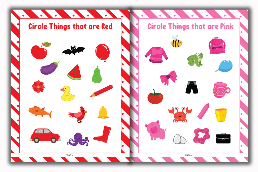 Activity Books Combo 1 - Animal Sounds, Circle The Color, Color Cute Animals, Patterns, Tracing
