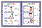 Activity Books Combo 2 - Alphabet Identification, Circle The Number, Circle The Two Matching Pictures, Dot To Dot, Good Or Bad