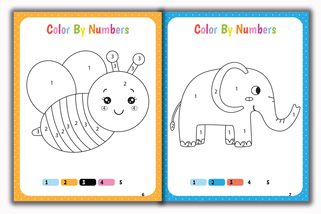 Activity Books Combo 8 - Color By Numbers, Matching Worksheets, Measuring Things, Missing Letters, Weather