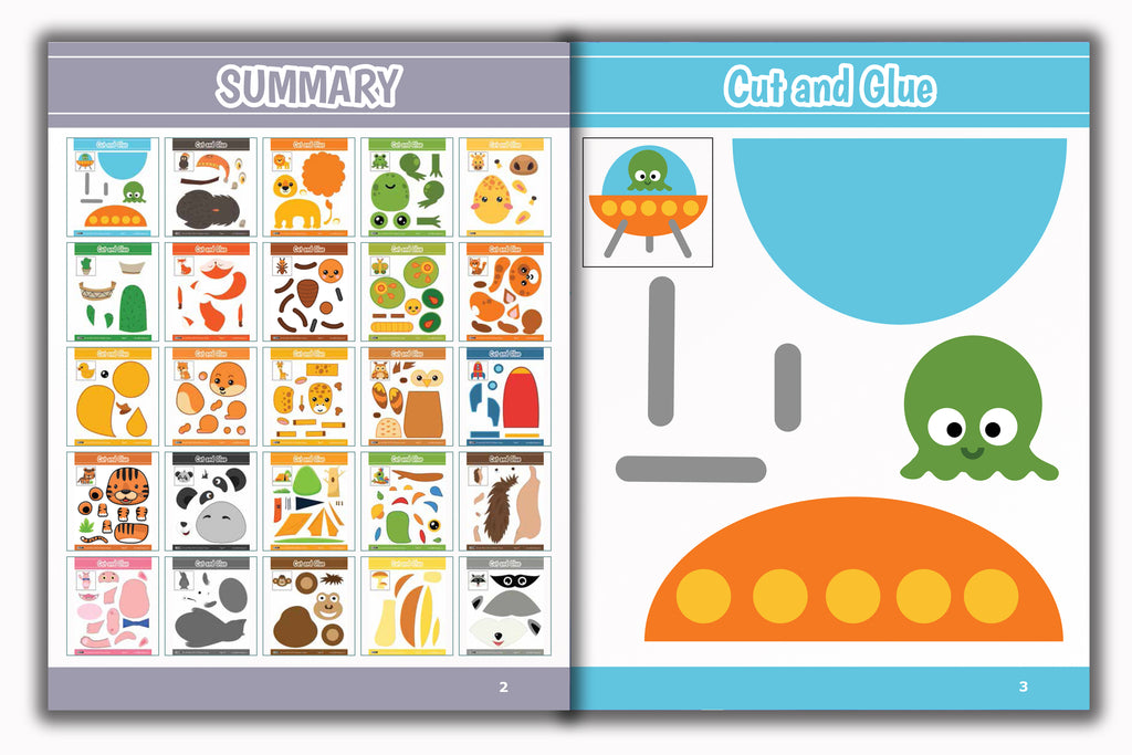 Activity Books Combo 10 - Alphabet Fun Shapes, Count And Write, Cut And Glue, Number Worksheet, science