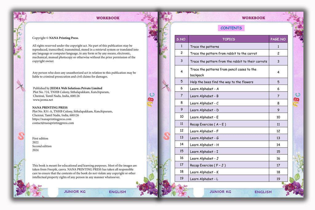 Junior KG - English Workbook