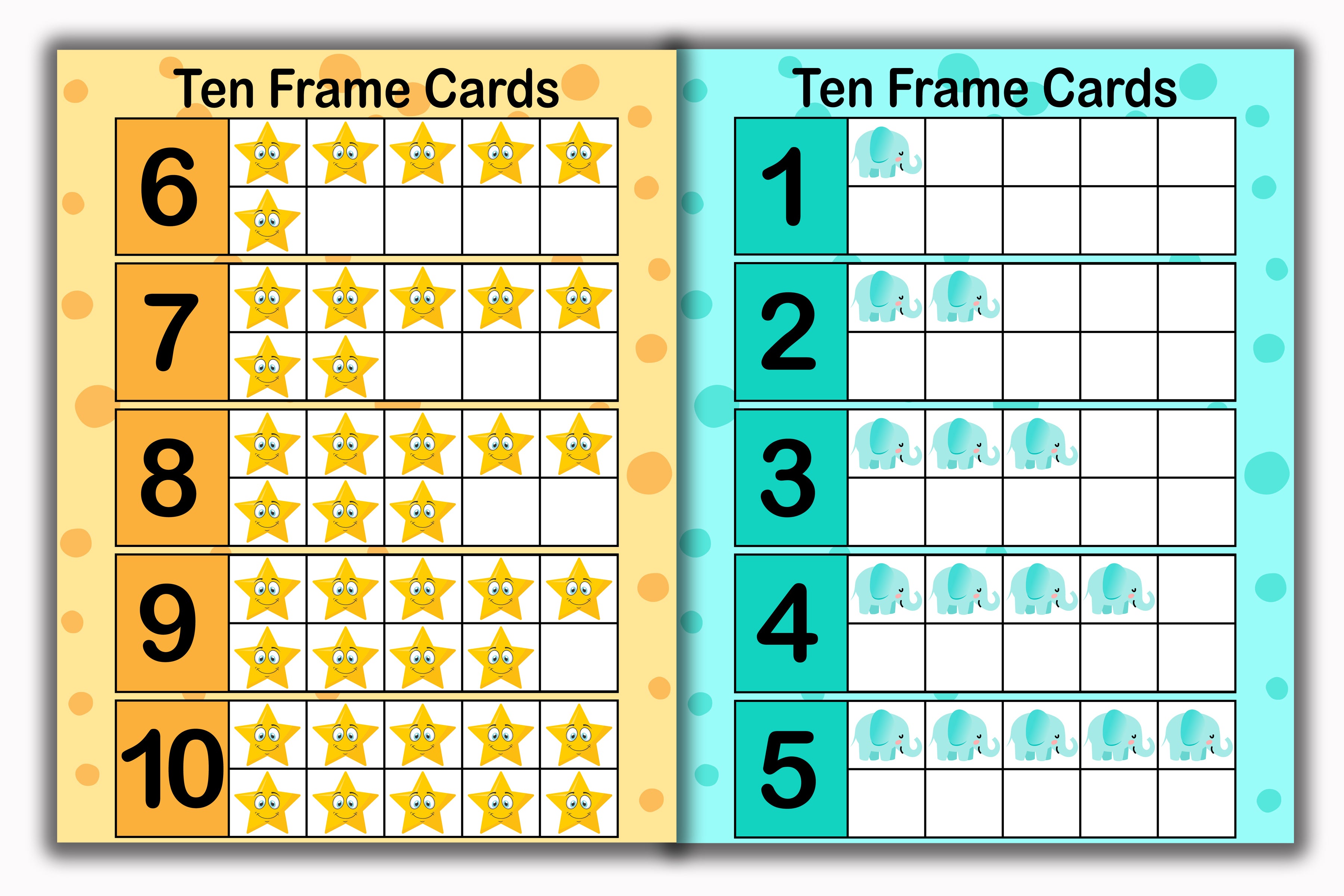 Activity Books Combo 12 - Counting Backward, I Spy Counting, Matching Cards, Ten Frame Cards, Vowels