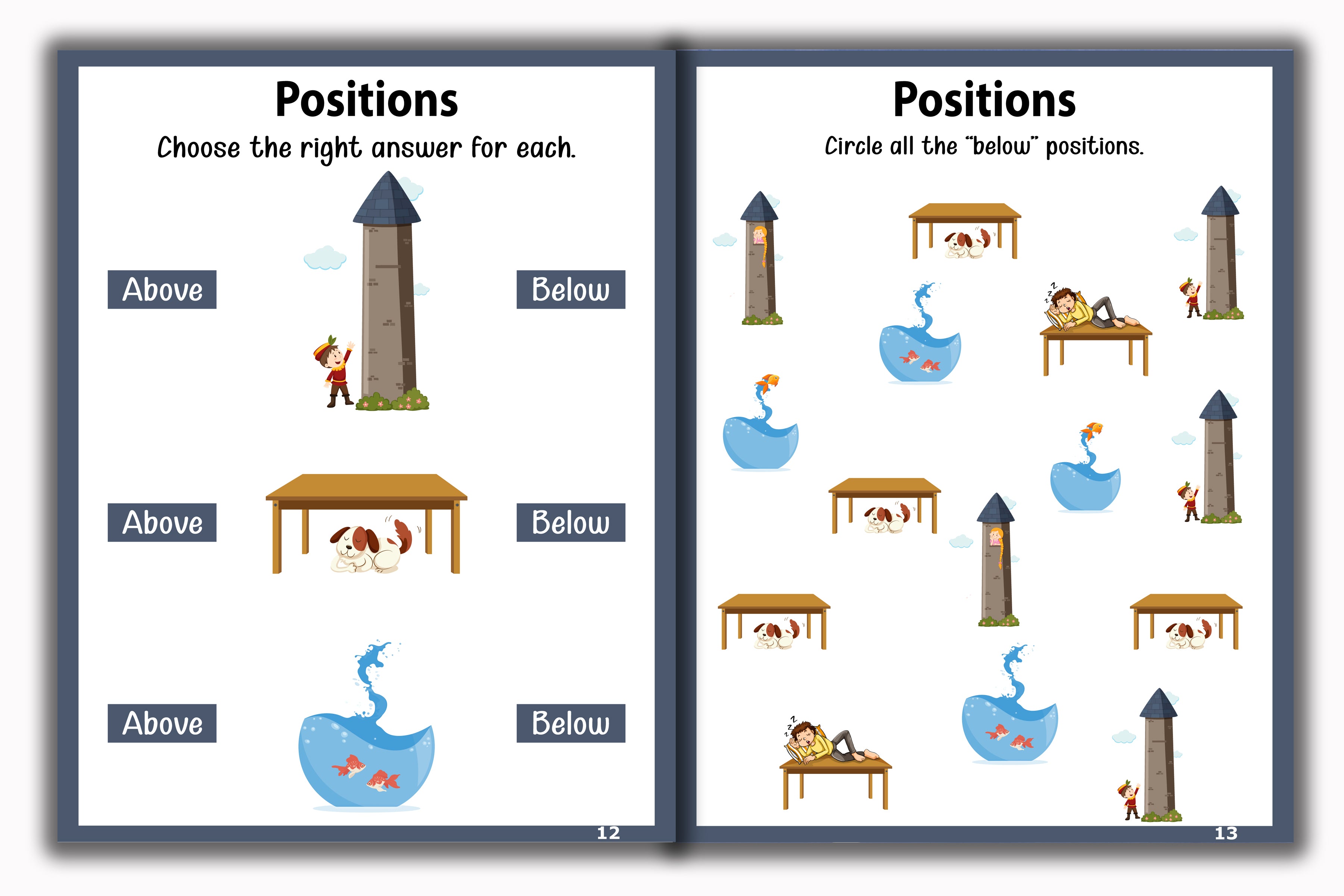 Activity Books Combo 6 - Alphabet Worksheet, Colors, Number Rhymes, Numbers Identification, Positions