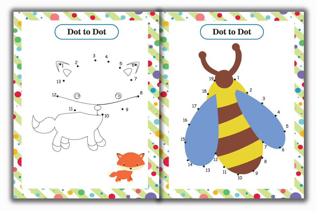 Activity Books Combo 2 - Alphabet Identification, Circle The Number, Circle The Two Matching Pictures, Dot To Dot, Good Or Bad