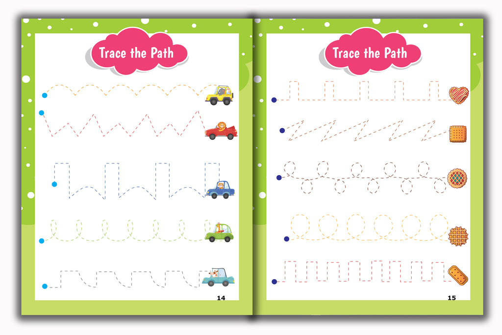 Activity Books Combo 13 - Beginning Sounds, Cursive Alphabet Trace And Write, Number (1-100), Same Less More, Trace The Path