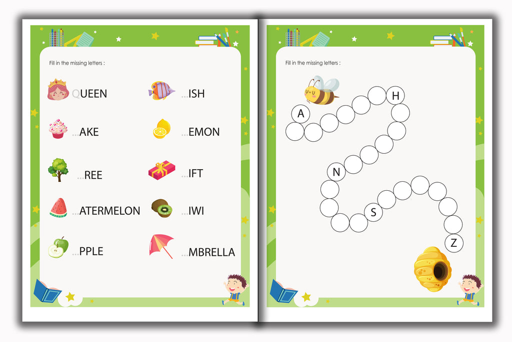 Activity Books Combo  9 - Alphabet Activities, Coloring For Fun, Counting, How Many, Missing Numbers