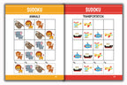 Activity Books Combo 15 - Count And Add, CVC Words, Rhyming Words, Sudoku, Unscramble Words