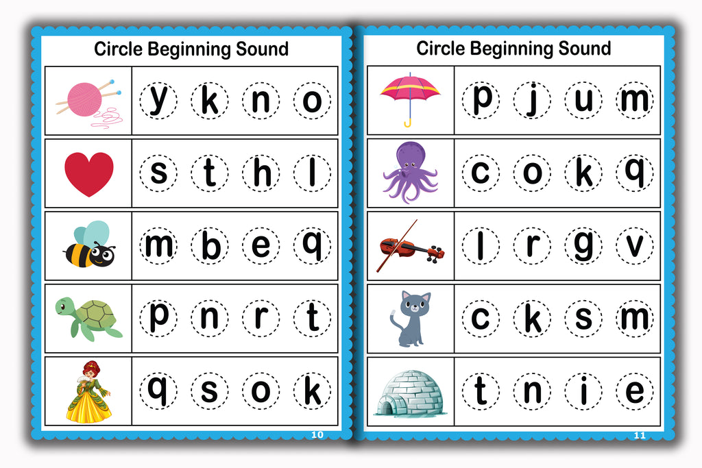 Activity Books Combo 14 - Before Between And After, Beginning Blends, Count And Circle, Trace 100 Sight Words, Word Families