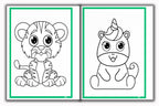 Activity Books Combo 1 - Animal Sounds, Circle The Color, Color Cute Animals, Patterns, Tracing