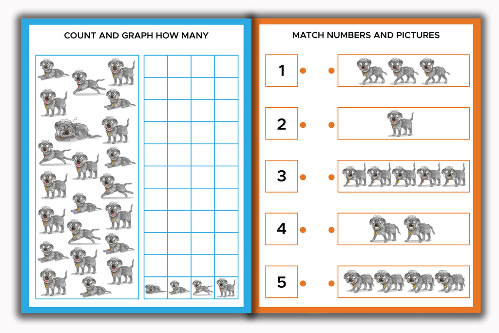 Activity Books Combo 11 - Circle The Shapes, Count And Match, Cut And Paste, Match Letters, Math Fun