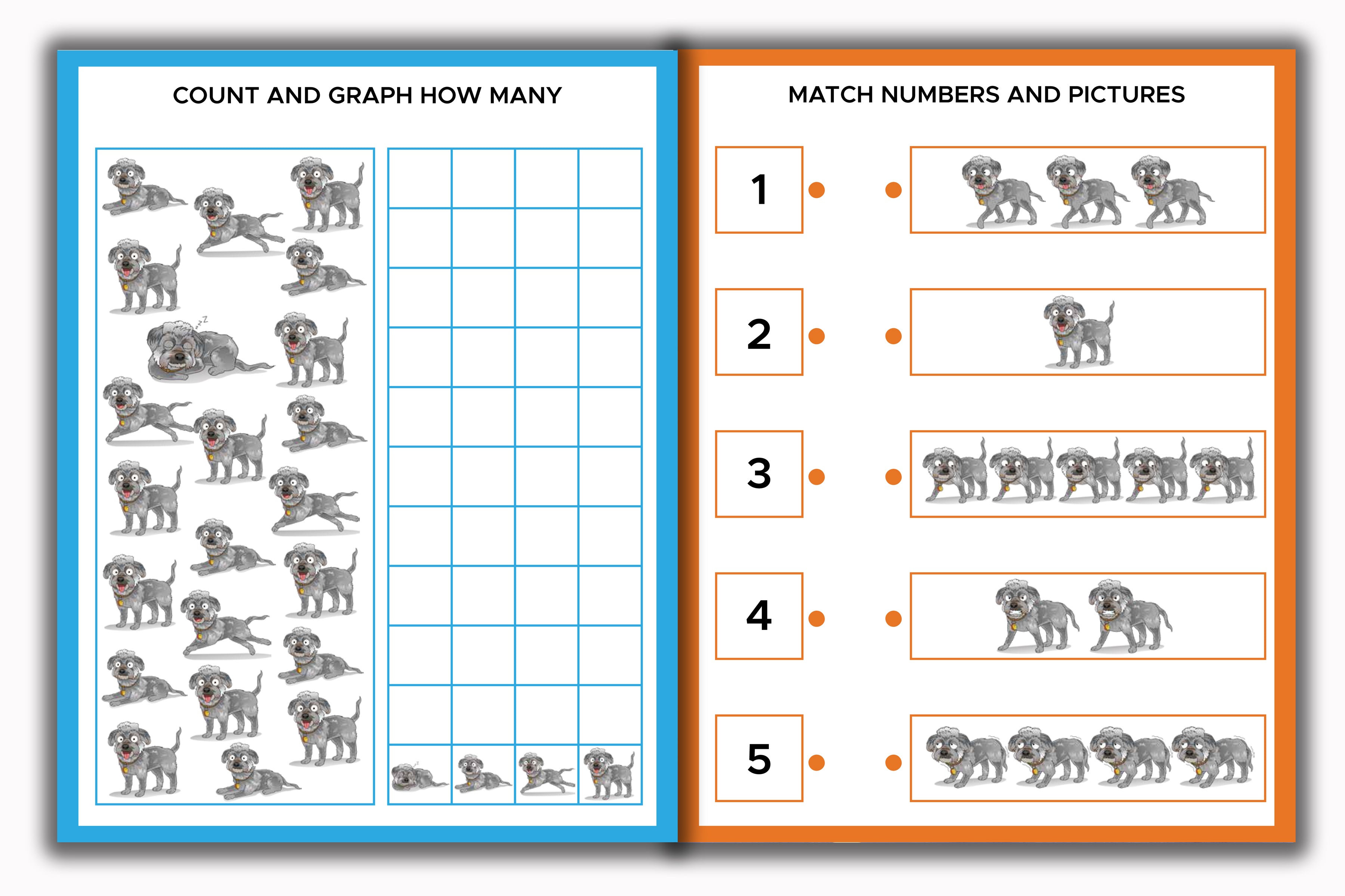 Activity Books Combo 11 - Circle The Shapes, Count And Match, Cut And Paste, Match Letters, Math Fun