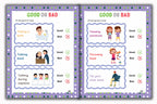Activity Books Combo 2 - Alphabet Identification, Circle The Number, Circle The Two Matching Pictures, Dot To Dot, Good Or Bad