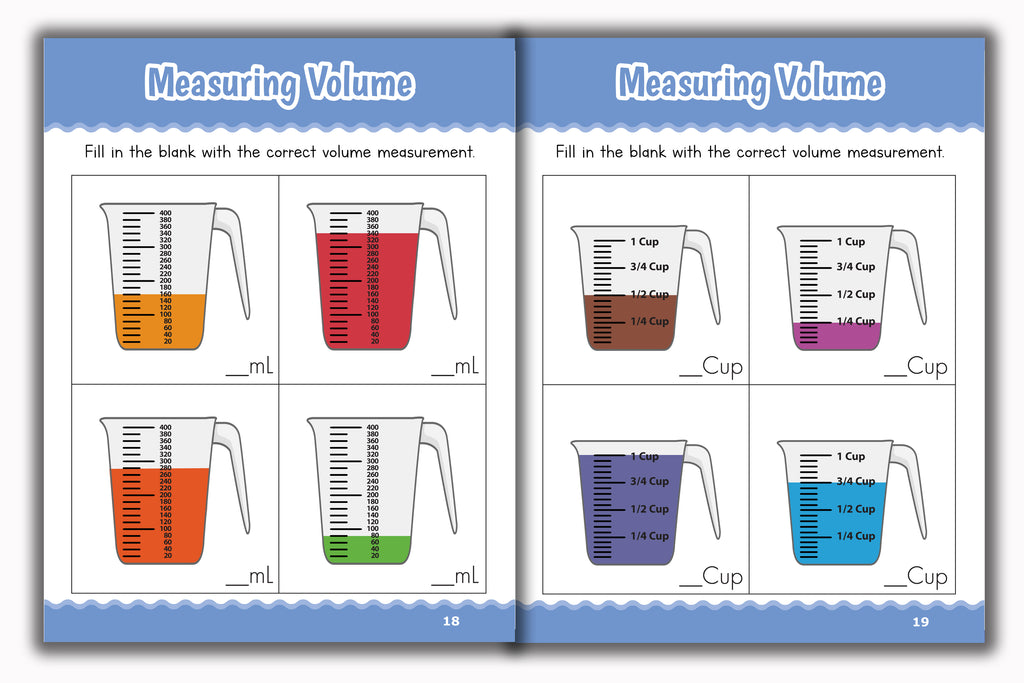 Activity Books Combo 8 - Color By Numbers, Matching Worksheets, Measuring Things, Missing Letters, Weather