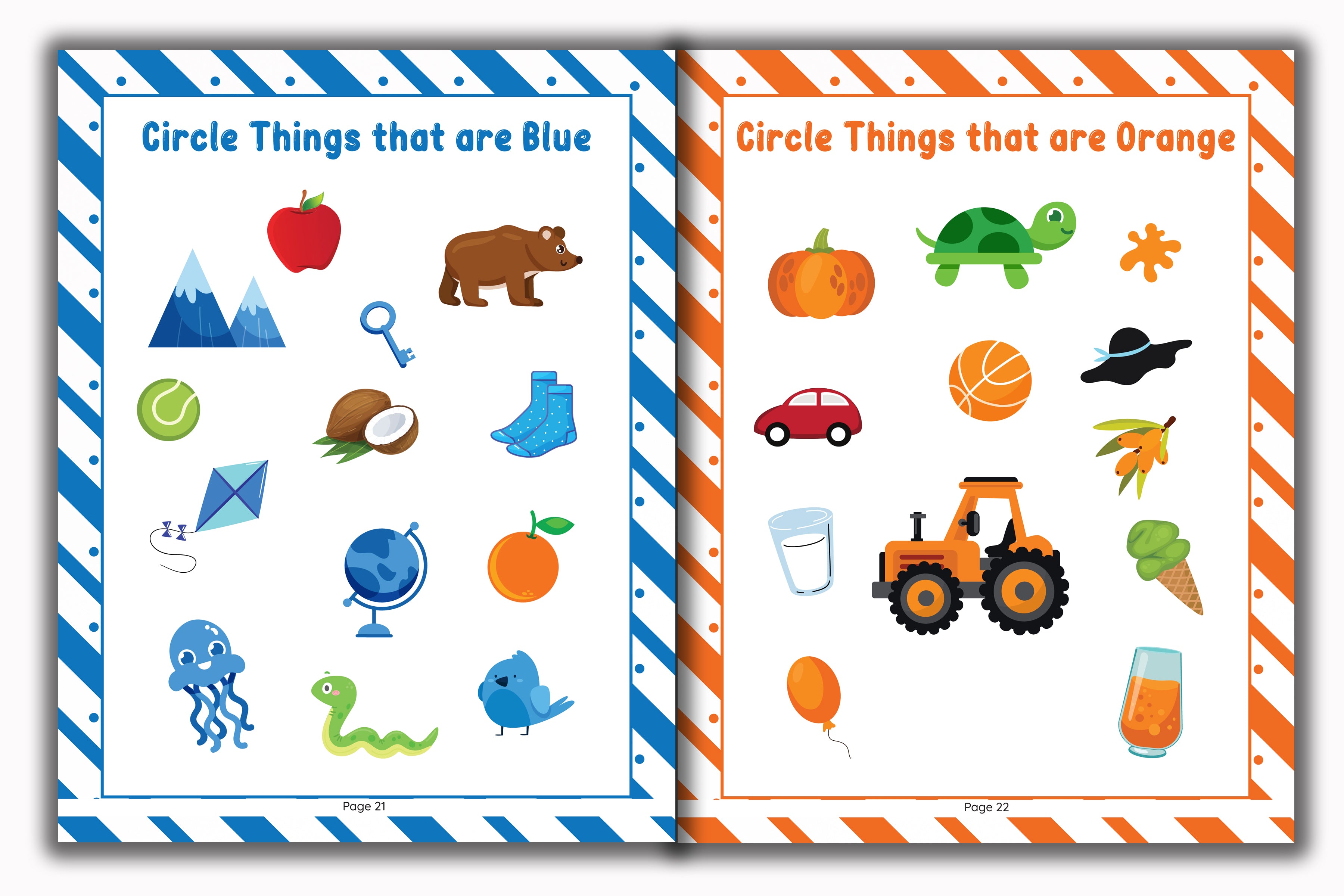 Activity Books Combo 1 - Animal Sounds, Circle The Color, Color Cute Animals, Patterns, Tracing