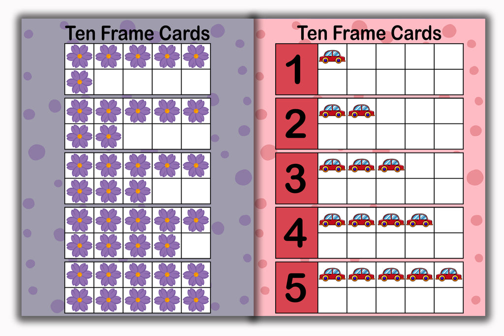Activity Books Combo 12 - Counting Backward, I Spy Counting, Matching Cards, Ten Frame Cards, Vowels