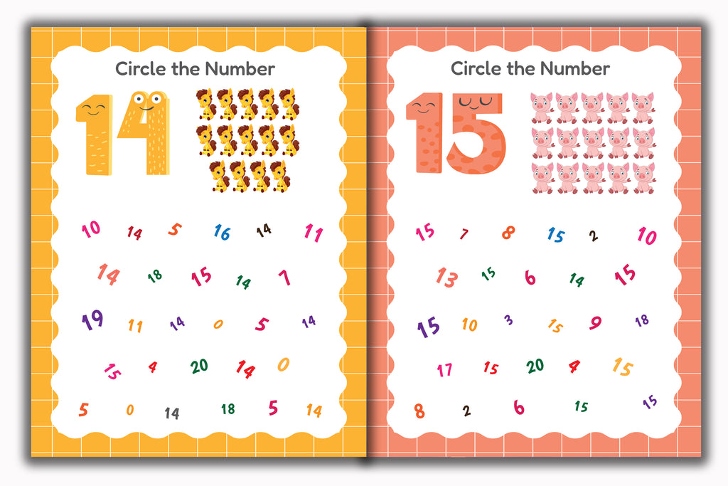 Activity Books Combo 2 - Alphabet Identification, Circle The Number, Circle The Two Matching Pictures, Dot To Dot, Good Or Bad