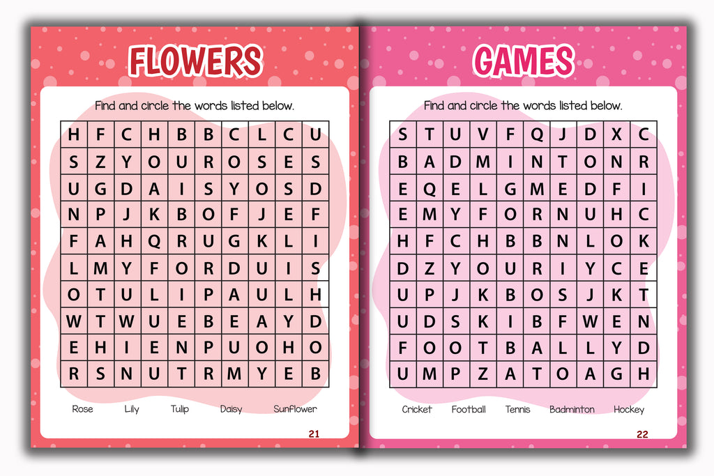 Activity Books Combo 16 - Addition, Alphabet Sentences, Geography, Subraction, Word Search