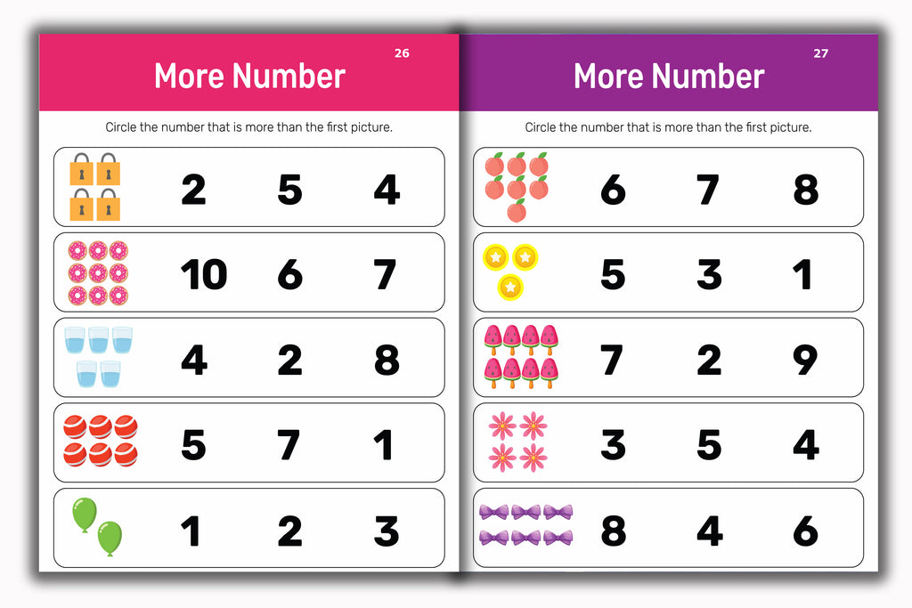 Activity Books Combo 13 - Beginning Sounds, Cursive Alphabet Trace And Write, Number (1-100), Same Less More, Trace The Path