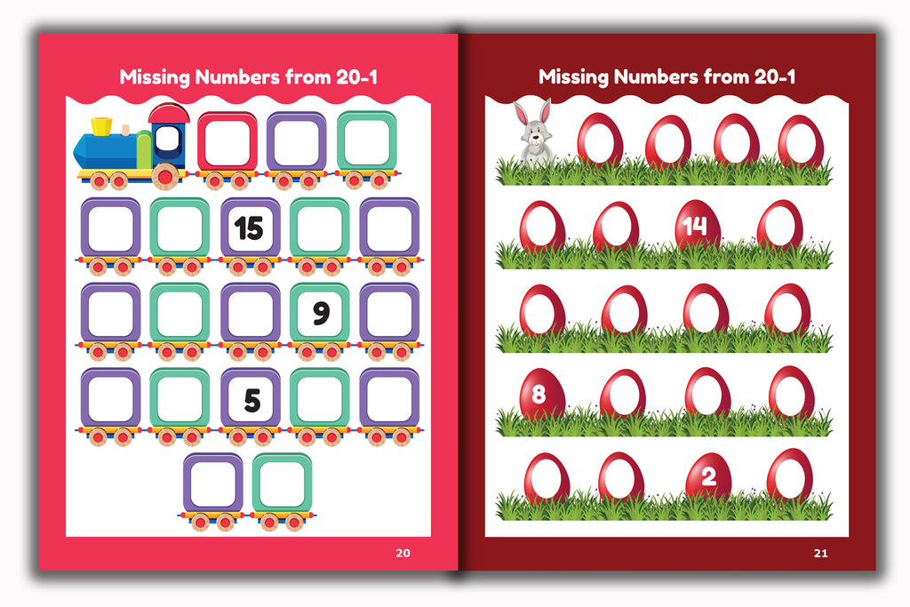 Activity Books Combo  9 - Alphabet Activities, Coloring For Fun, Counting, How Many, Missing Numbers
