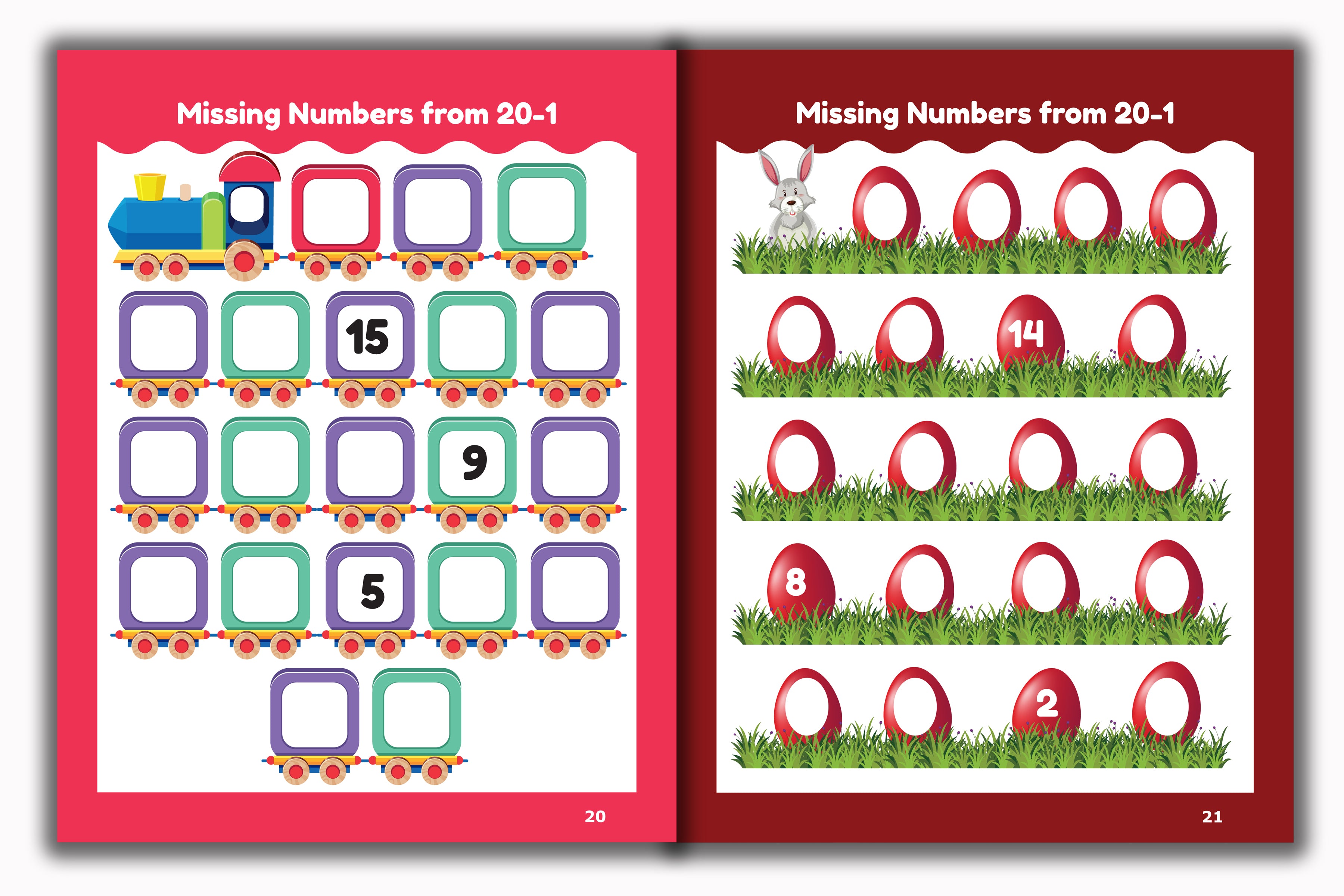 Activity Books Combo  9 - Alphabet Activities, Coloring For Fun, Counting, How Many, Missing Numbers