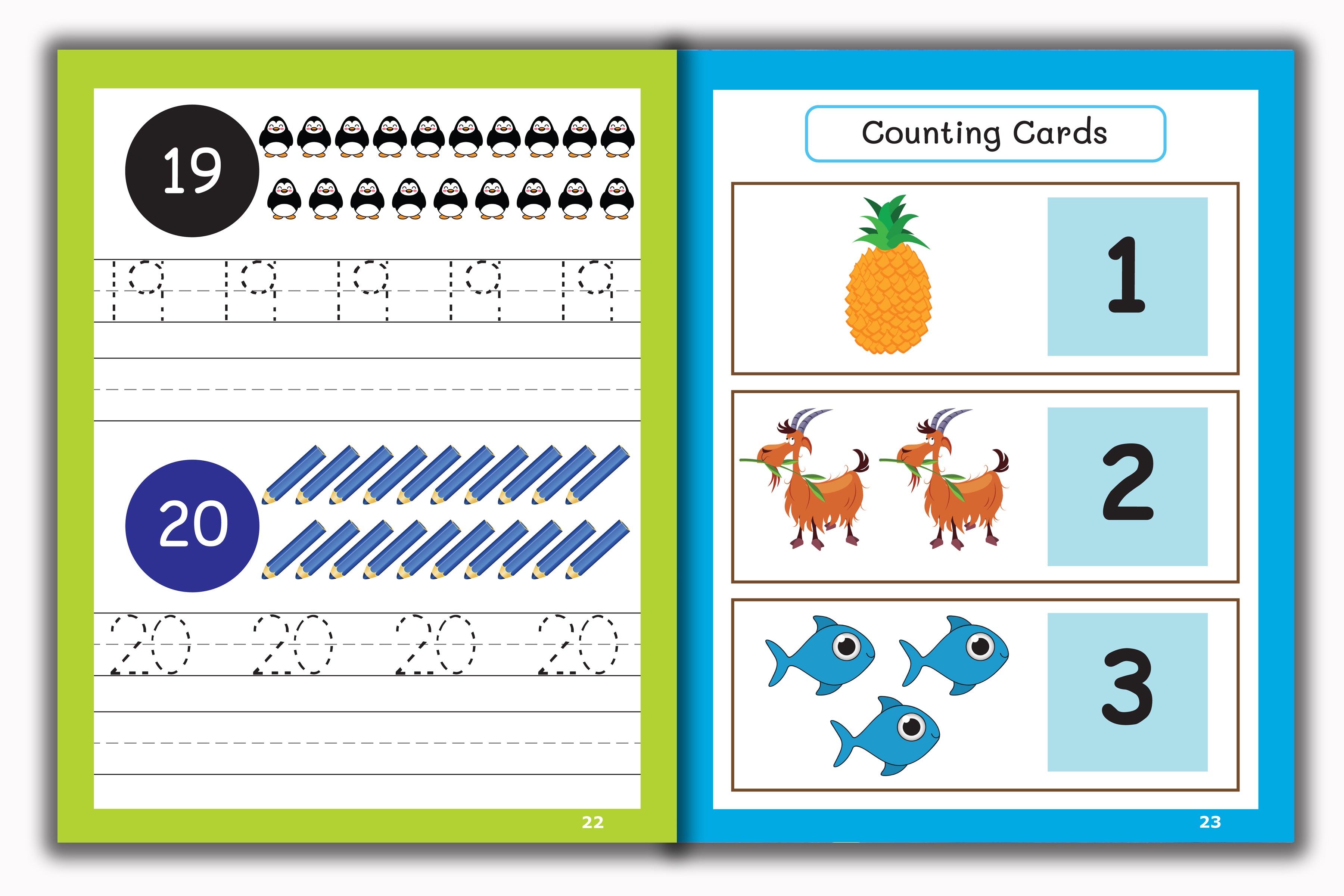 Activity Books Combo 12 - Counting Backward, I Spy Counting, Matching Cards, Ten Frame Cards, Vowels