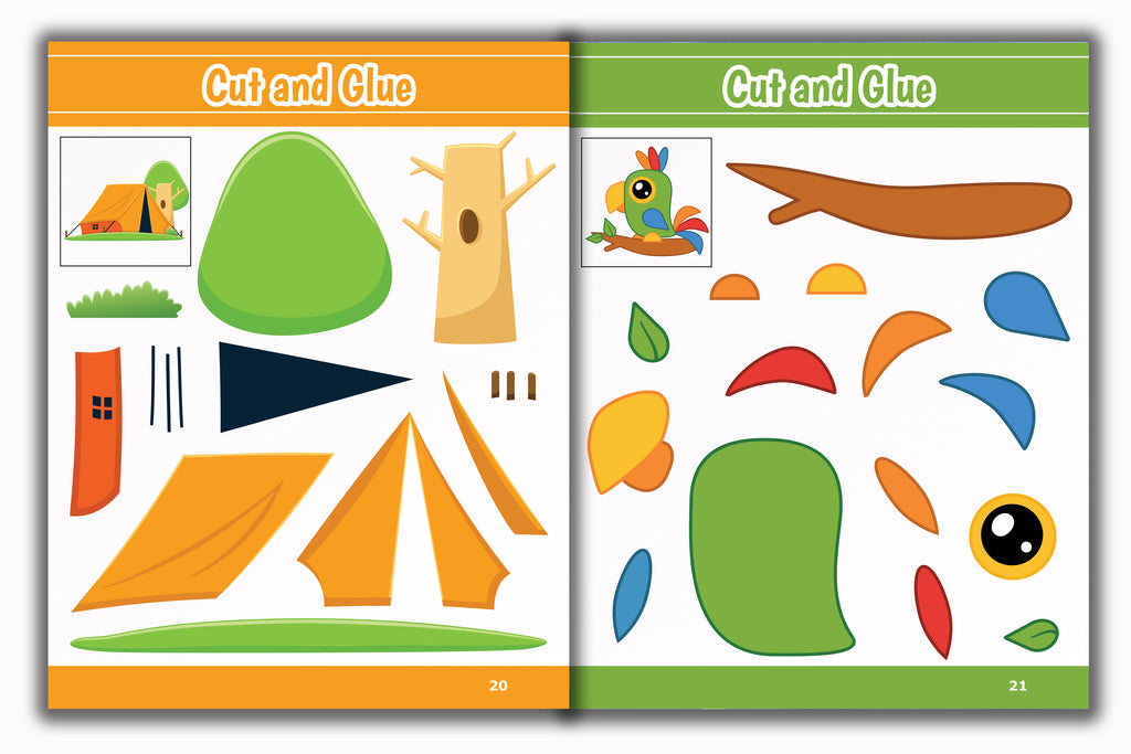 Activity Books Combo 10 - Alphabet Fun Shapes, Count And Write, Cut And Glue, Number Worksheet, science