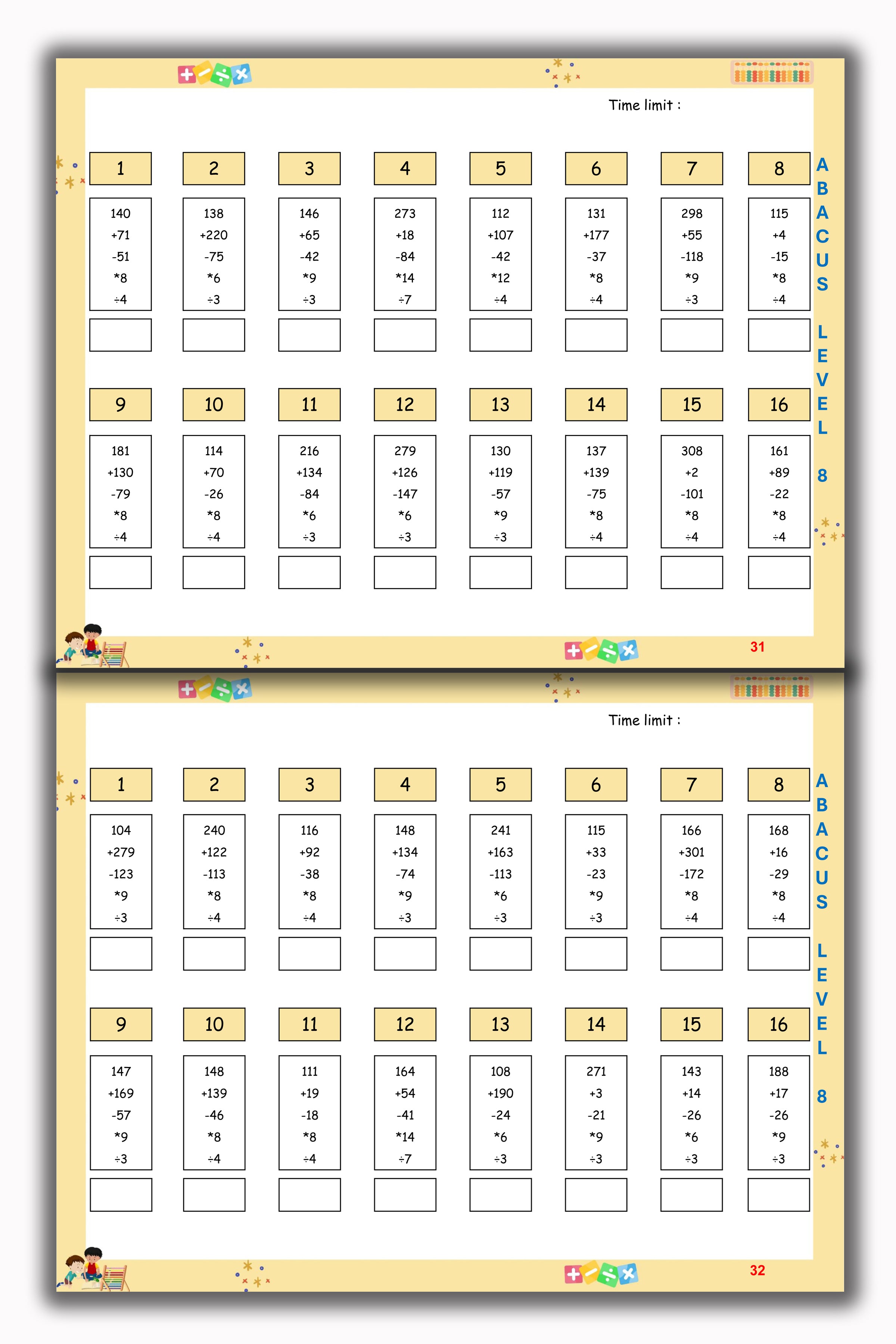 Abacus Book - Level 8