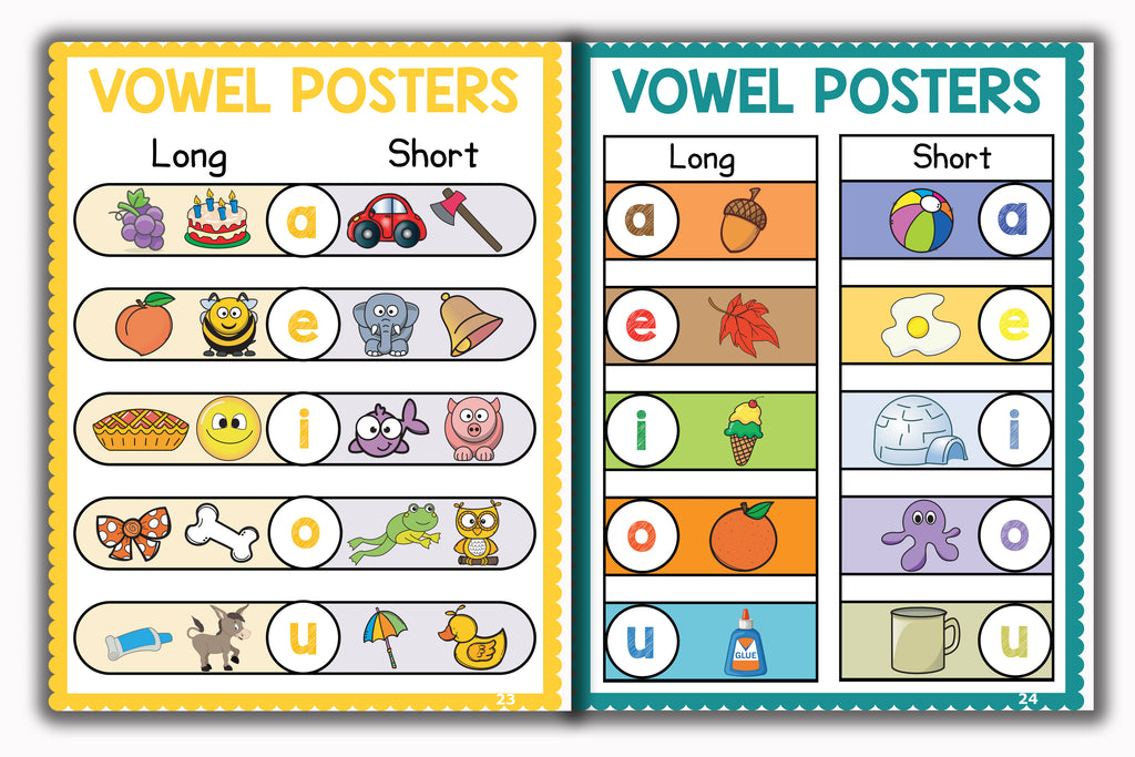 Activity Books Combo 12 - Counting Backward, I Spy Counting, Matching Cards, Ten Frame Cards, Vowels