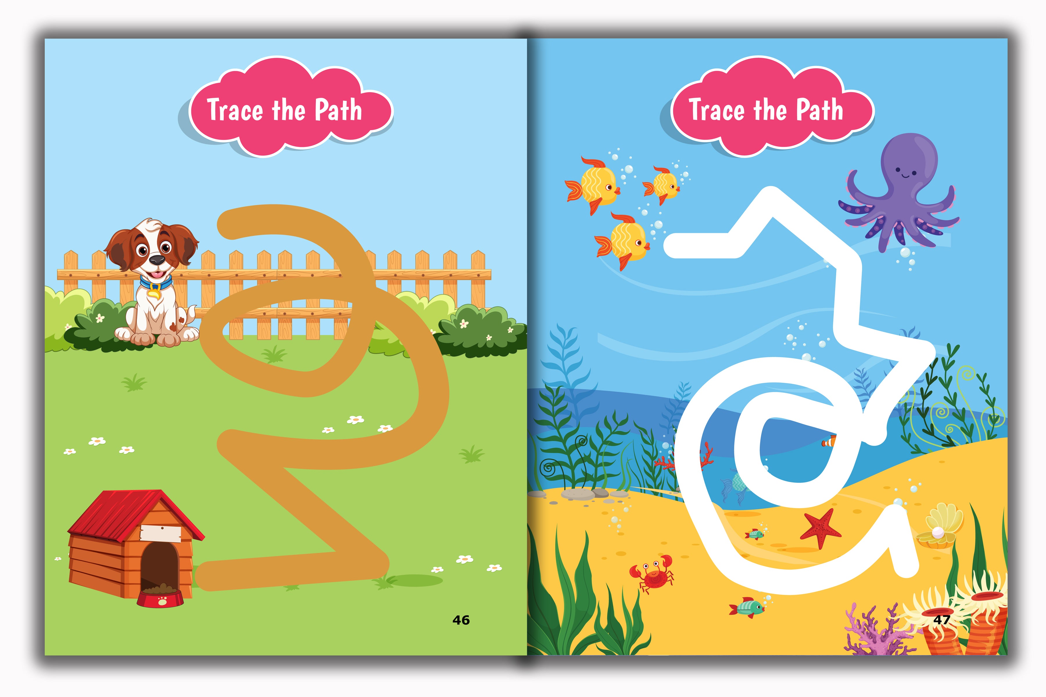 Activity Books Combo 13 - Beginning Sounds, Cursive Alphabet Trace And Write, Number (1-100), Same Less More, Trace The Path