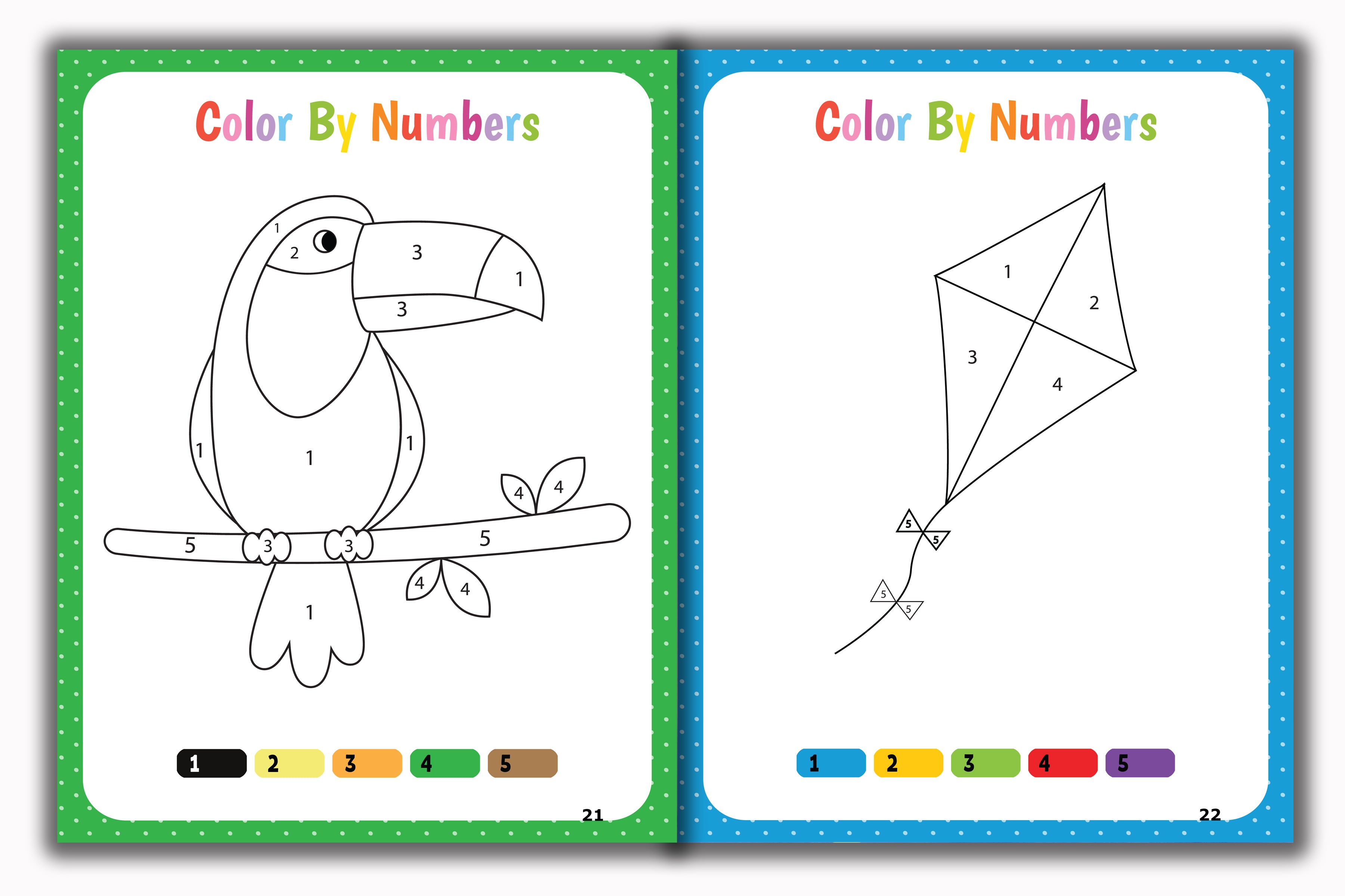 Activity Books Combo 8 - Color By Numbers, Matching Worksheets, Measuring Things, Missing Letters, Weather