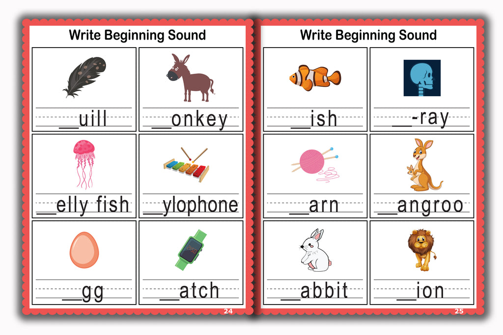 Activity Books Combo 13 - Beginning Sounds, Cursive Alphabet Trace And Write, Number (1-100), Same Less More, Trace The Path