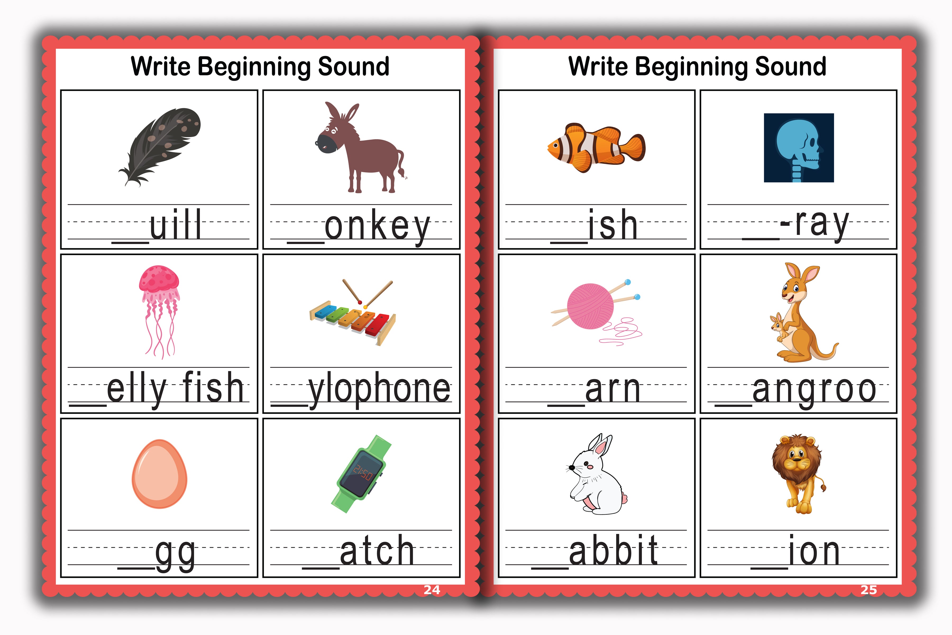Activity Books Combo 13 - Beginning Sounds, Cursive Alphabet Trace And Write, Number (1-100), Same Less More, Trace The Path