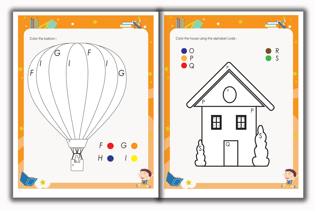 Activity Books Combo  9 - Alphabet Activities, Coloring For Fun, Counting, How Many, Missing Numbers