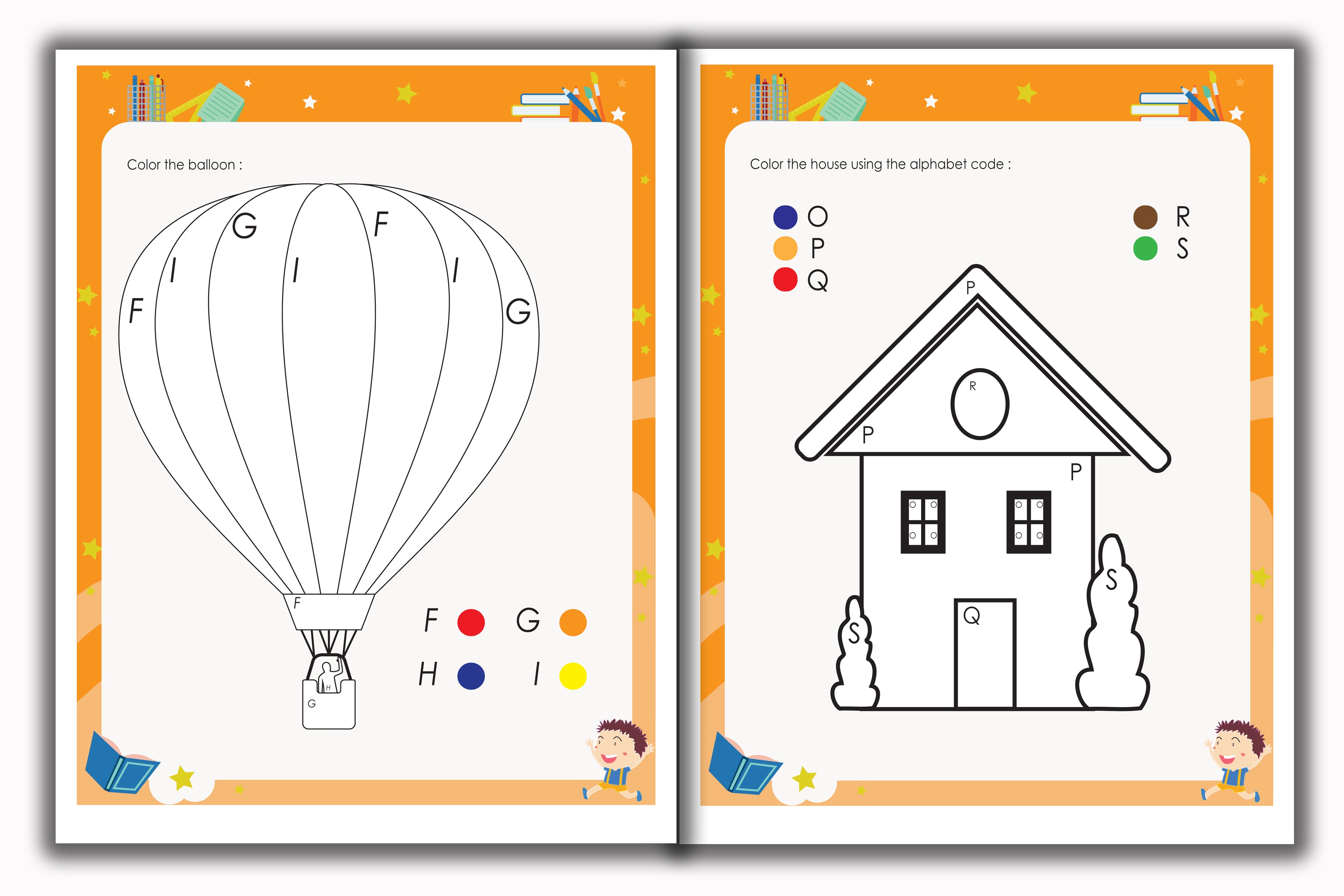 Activity Books Combo  9 - Alphabet Activities, Coloring For Fun, Counting, How Many, Missing Numbers