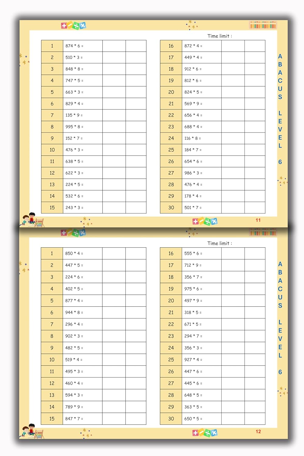 Abacus Book Set - (Level 1 to Level 8)