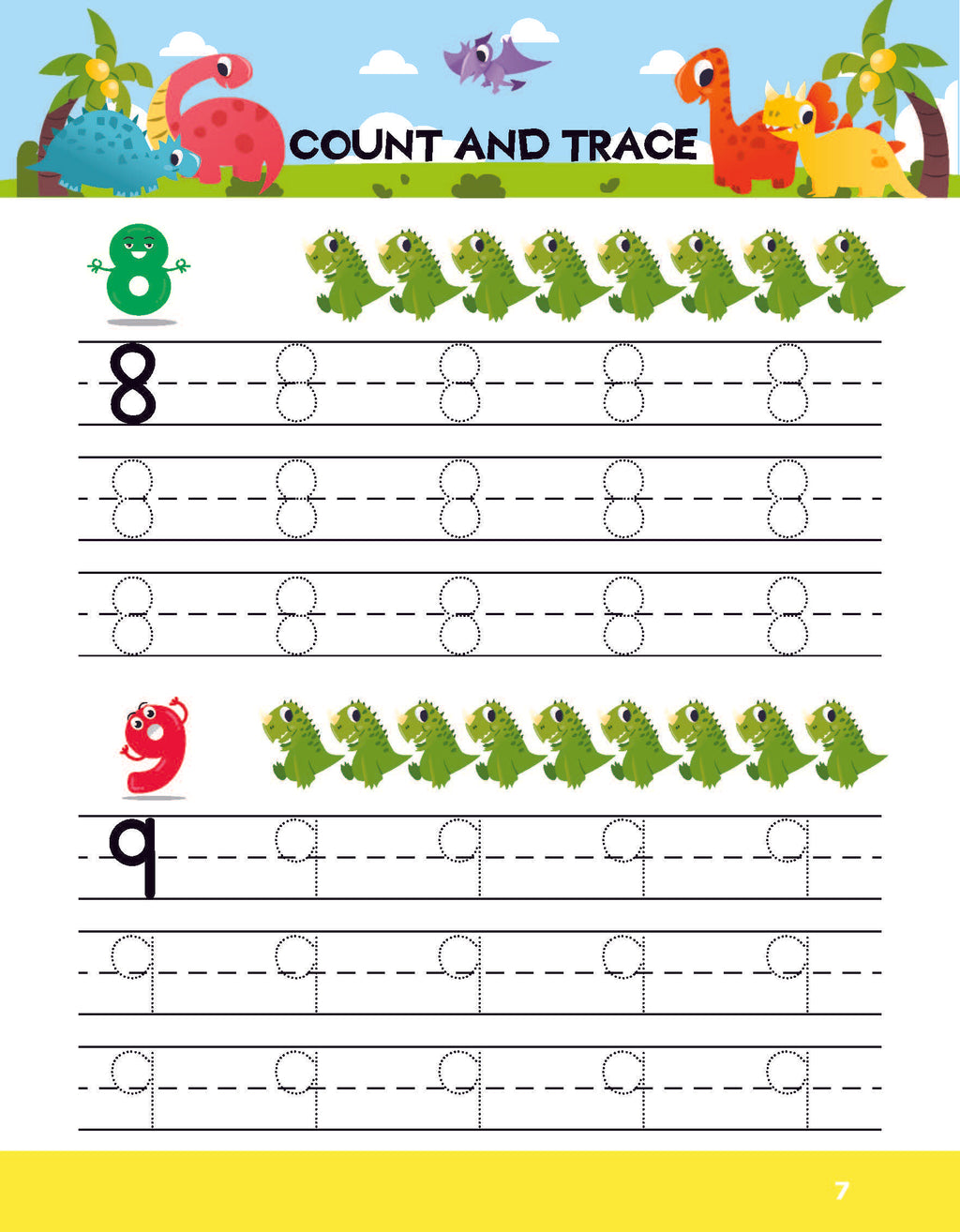 Activity Books Combo 7 - Dinosaur Math Activities, Fill In Missing Letters, Opposites, Shapes, Spot The Differences