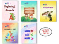 Activity Books Combo 13 - Beginning Sounds, Cursive Alphabet Trace And Write, Number (1-100), Same Less More, Trace The Path